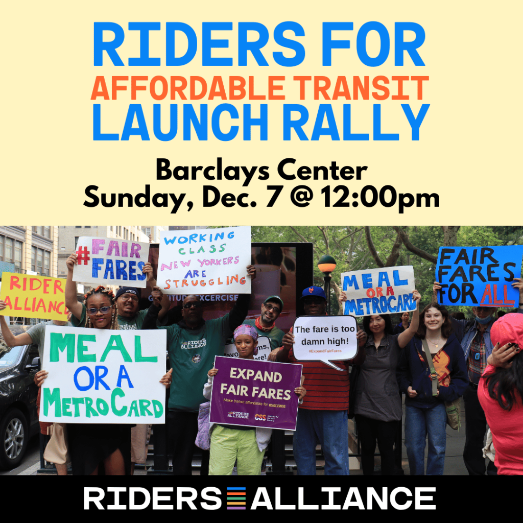 Riders for Affordable Transit Rally | Sunday, December 7
